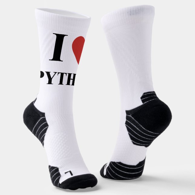I HEART Python Socken (Gewinkelt)