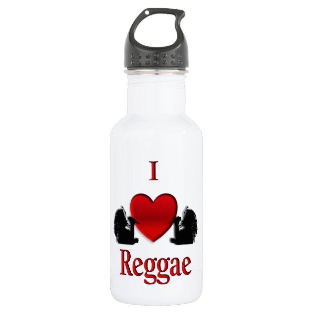 I Heart Reggae Music Trinkflasche (Vorderseite)