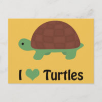 I heart Schildkröten Niedlich Kleiner Cartoon Schi