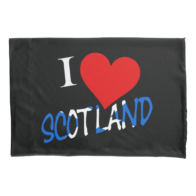 I Heart Scotland Overlay-Punkt Kissenbezug (Vorderseite)