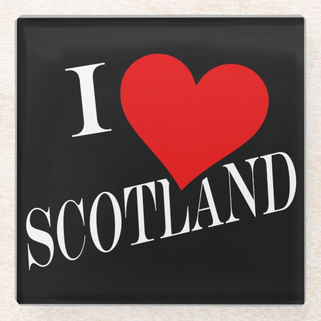 I Heart Scotland wt Küstenercet Glasuntersetzer (Vorderseite)