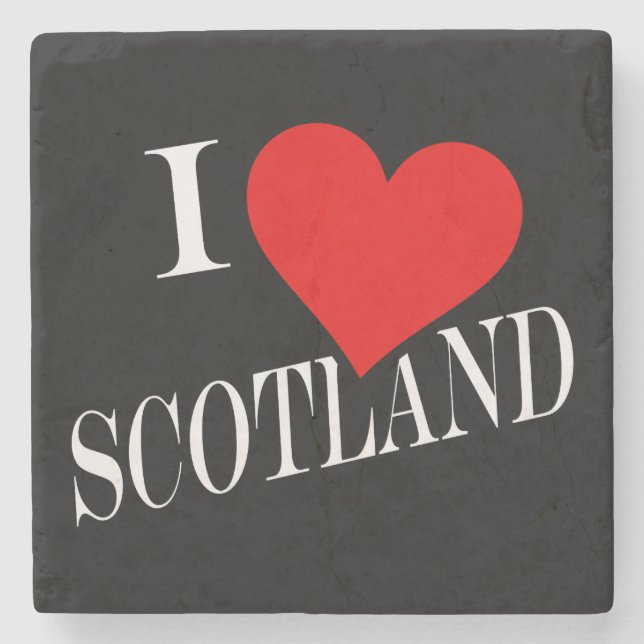I Heart Scotland wt Küstenercet Steinuntersetzer (Vorderseite)