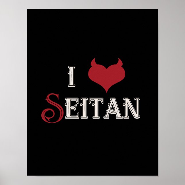 I "heart" Seitan vegan Design Poster (Vorne)