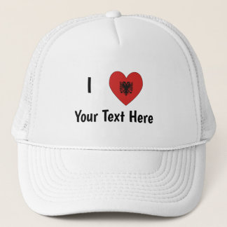 I (Heart Shaped Albanian Flag) Your Text Truckerkappe