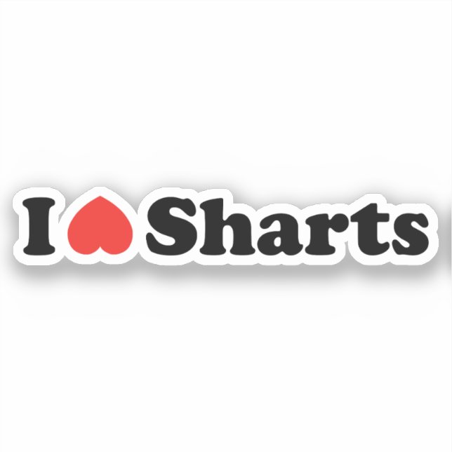 I Heart Sharts Aufkleber (Vorderseite)