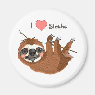 I Heart Sloths Baby Animal Magnet