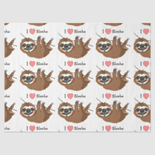 I Heart Sloths Baby Animal Seidenpapier