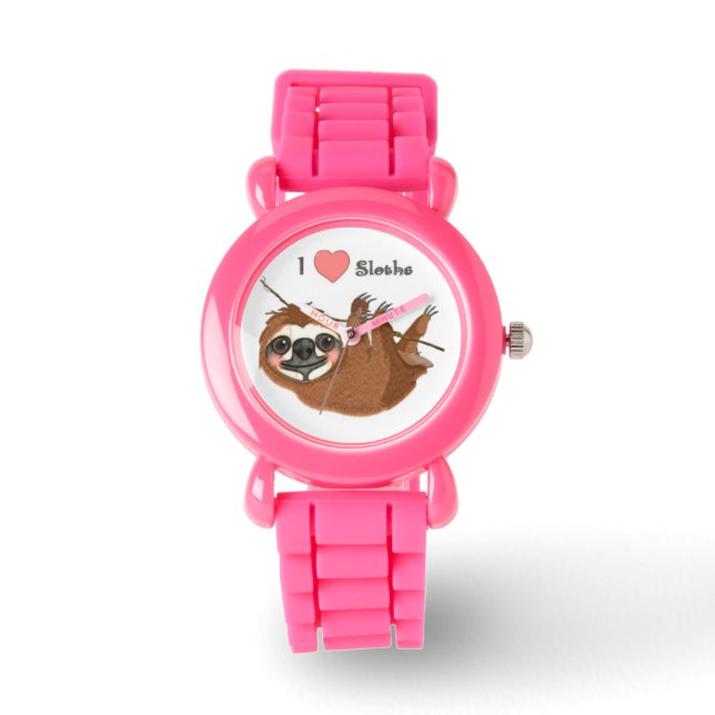 I Heart Sloths Baby Animals Armbanduhr (Vorderseite)