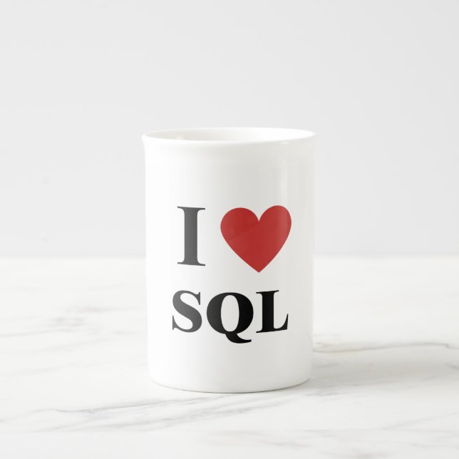 I Heart SQL Prozellantasse (Vorderseite)