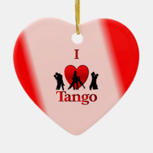 I Heart Tango Keramikornament