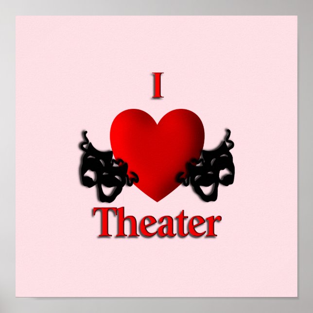 I Heart Theater Pink Poster (Vorne)