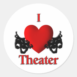 I Heart Theater Runder Aufkleber