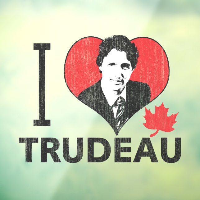 I Heart Trudeau Fensteraufkleber (Blatt 3)