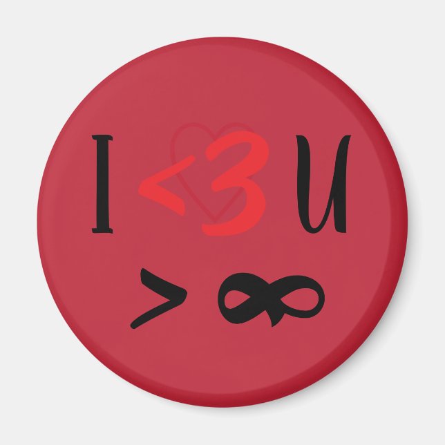 I Heart U More Than Infinity Magnet (Devant)