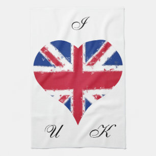 I Heart UK England Britische Flagge Geschirrtuch