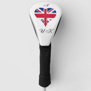 I Heart UK England Britische Flagge Golf Headcover