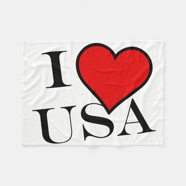 I Heart USA bbt Fleecedecke (Vorderseite (Horizontal))