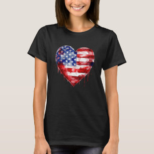I heart USA I Liebe USA USA Patriotic 4. Juli T-Shirt
