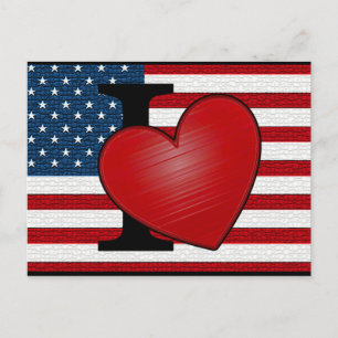 I Heart USA Postcard Postkarte