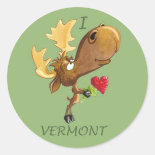I Heart Vermont Moose Aufkleber