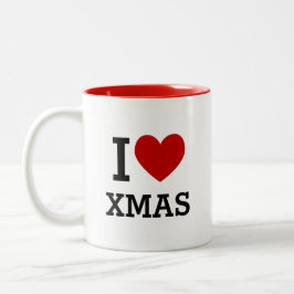 I Heart XMAS Two-Tone Coffee Mug Zweifarbige Tasse