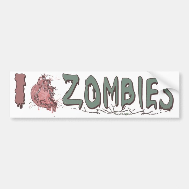 I Heart Zombies von Mudge Studios Autoaufkleber (Vorne)
