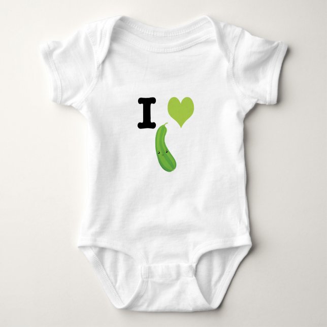 I Heart Zucchini Baby Strampler (Vorderseite)