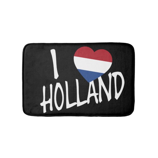 I Heartflag Holland wt auf bk bmcnt Badematte (Vorderseite)