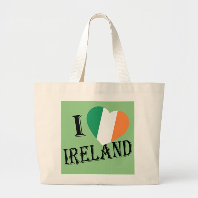 I Heartflag Ireland bk jtcnt Jumbo Stoffbeutel (Vorne)