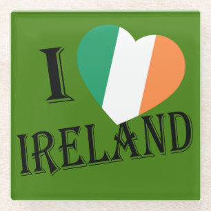 I Heartflagge Irland bk Coast Glasuntersetzer