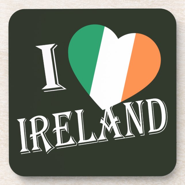 I Heartflagge Irland Tragfähigkeit Küste Getränkeuntersetzer (Vorderseite)