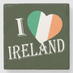 I Heartflagge Irland Tragfähigkeit Küste Steinuntersetzer