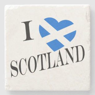 I Heartflagge Schottland bk Küste Steinuntersetzer