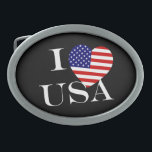 I Heartflagge USA auf bk bcnt Ovale Gürtelschnalle<br><div class="desc">Ich heartflag USA gf auf schwarzen Gürtelschnallen Design © Trinkets and Things 2017 - AHP Design. Alle Rechte vorbehalten. 080517</div>