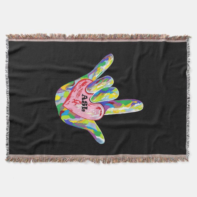 I Herz ASL Decke (Vorderseite)