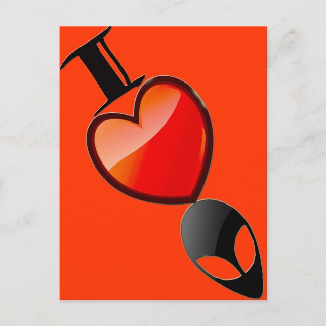 I *Herz* Außerirdischen Postkarte (Vorderseite)