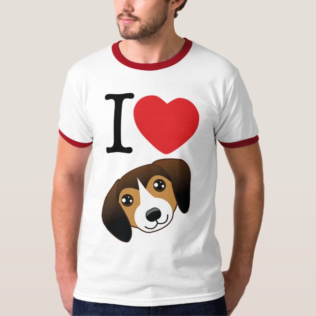 I Herz-Beagle-T - Shirt (Vorderseite)