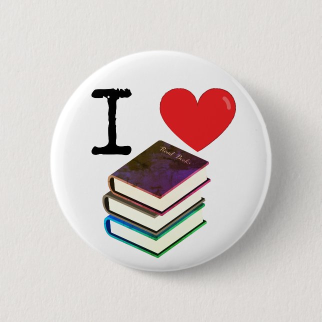 I [Herz] [Bücher], Buchliebhabers Button (Vorderseite)