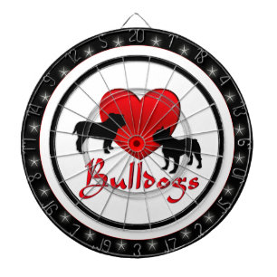 I Herz Bulldogs Regulation Dart Board Dartscheibe