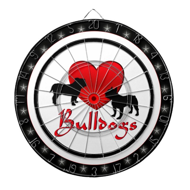 I Herz Bulldogs Regulation Dart Board Dartscheibe (vorne)