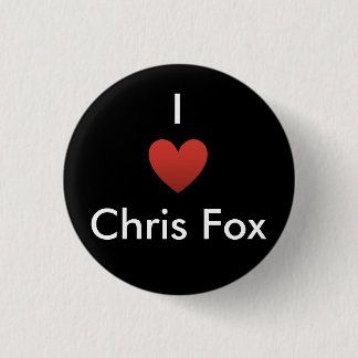I Herz-Chrisfox-Knopf [Schwarzes] Button