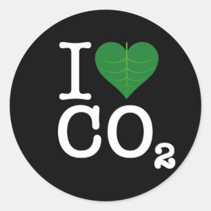 I Herz CO2 Runder Aufkleber