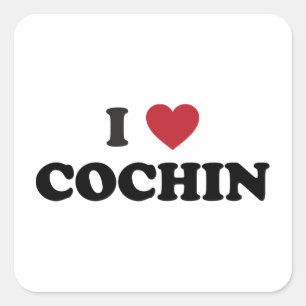 I Herz Cochin Indien (Kochi) Quadratischer Aufkleber