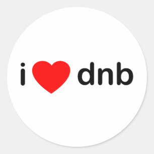 I Herz DNB Runder Aufkleber