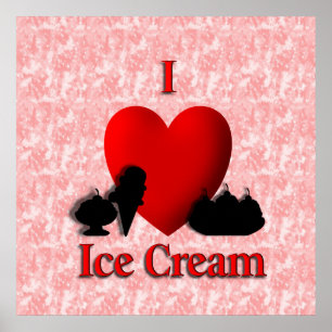 I Herz-Eiscreme Poster