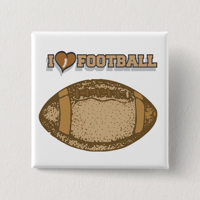 I Herz-Fußball-T - Shirts und Geschenke Button (Vorderseite)