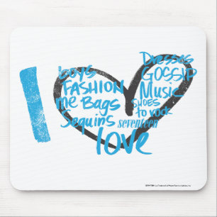 I Herz-Graffiti-Aqua Mousepad