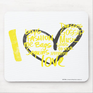 I Herz-Graffiti-Gelb Mousepad