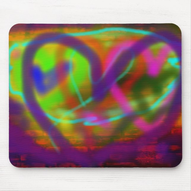 I Herz-Graffiti Mousepad (Vorne)