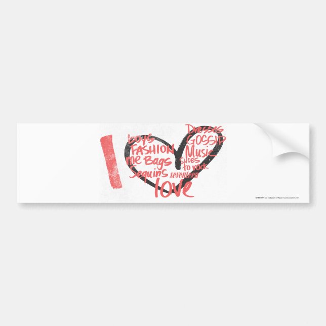 I Herz-Graffiti-Rosa Autoaufkleber (Vorne)